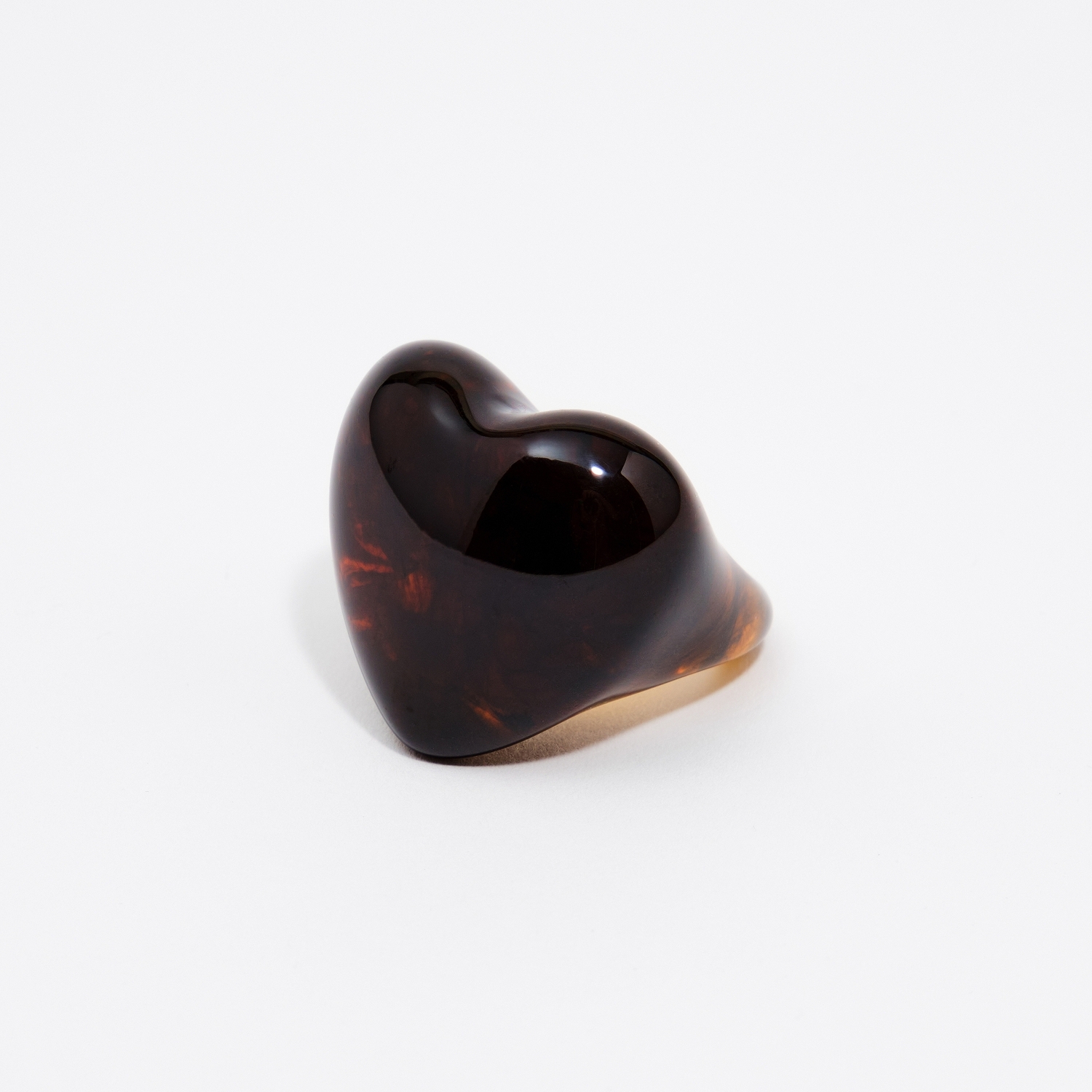 BIMBA Y LOLA Amber resin heart ring