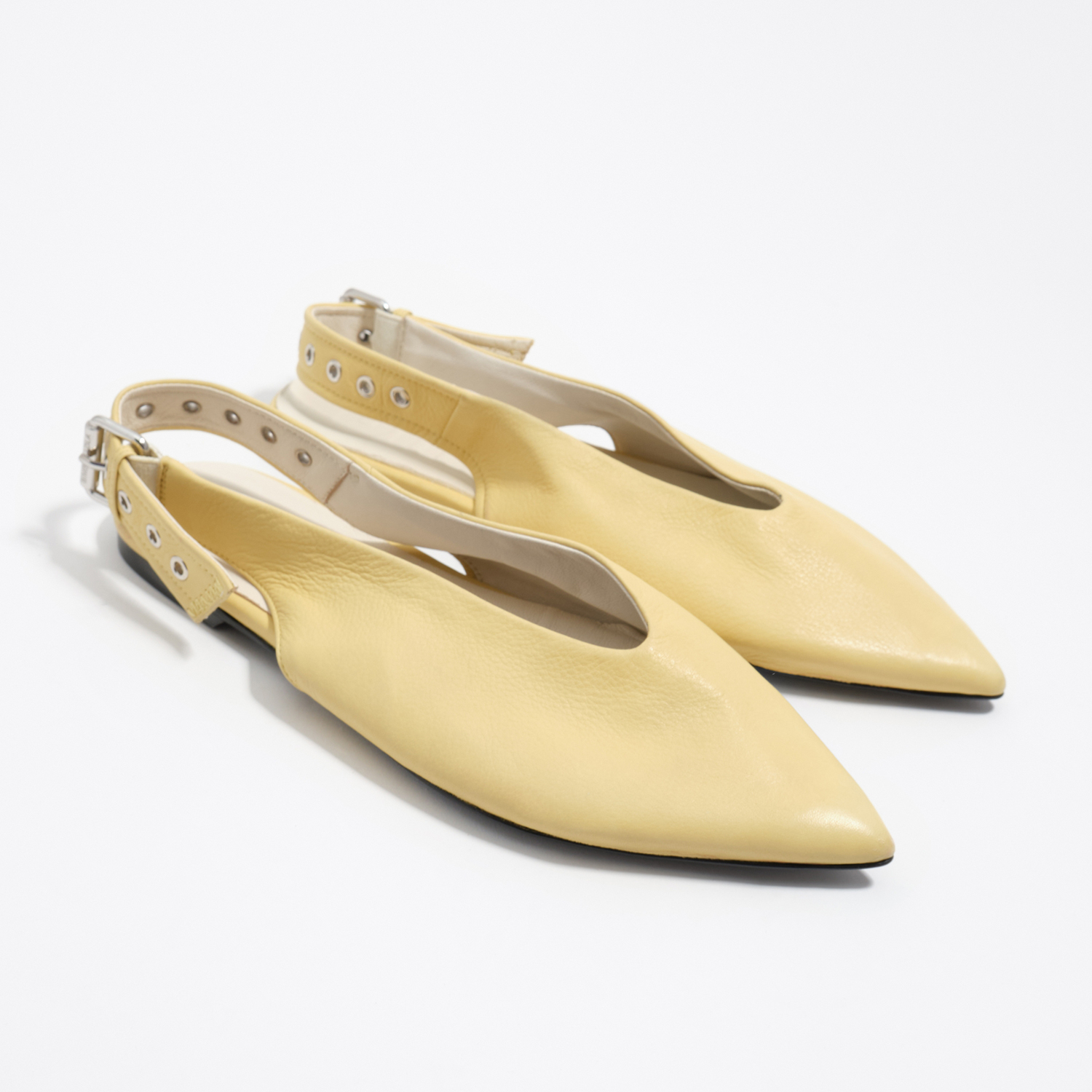 BIMBA Y LOLA Yellow leather slingback ballerina