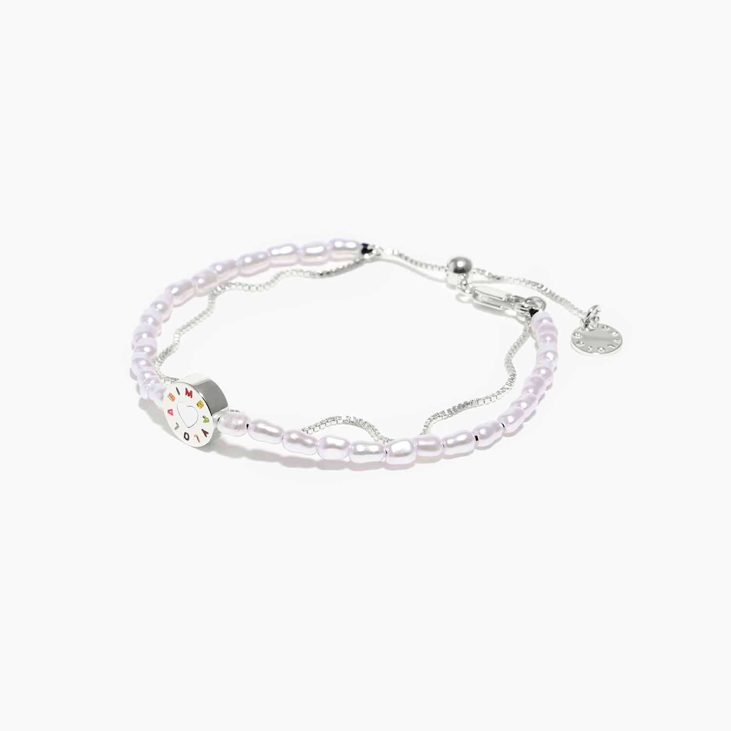 Photograph of Bimba Y Lola Double pearl silver bracelet