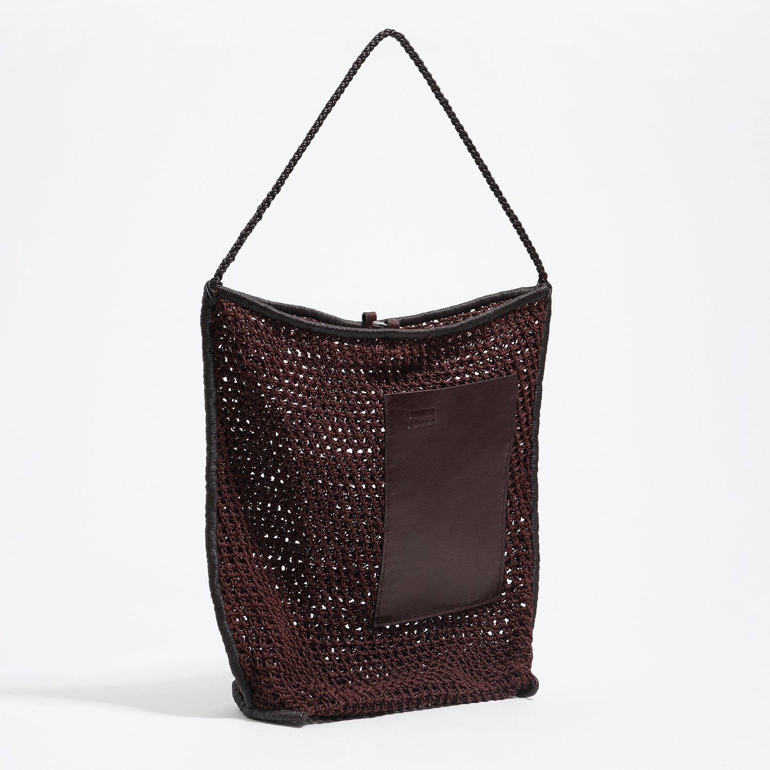 BIMBA Y LOLA Chocolate plaited shoulder bag