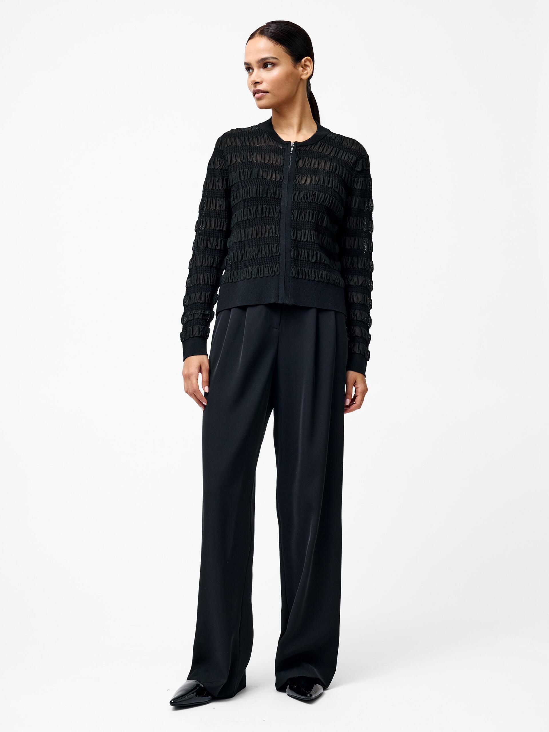 Photograph of French Connection Melba Textured Long Sleeve Cardigan Black