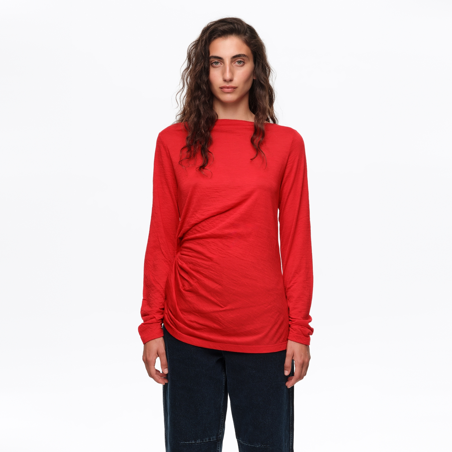 BIMBA Y LOLA Red wool T-shirt with knot