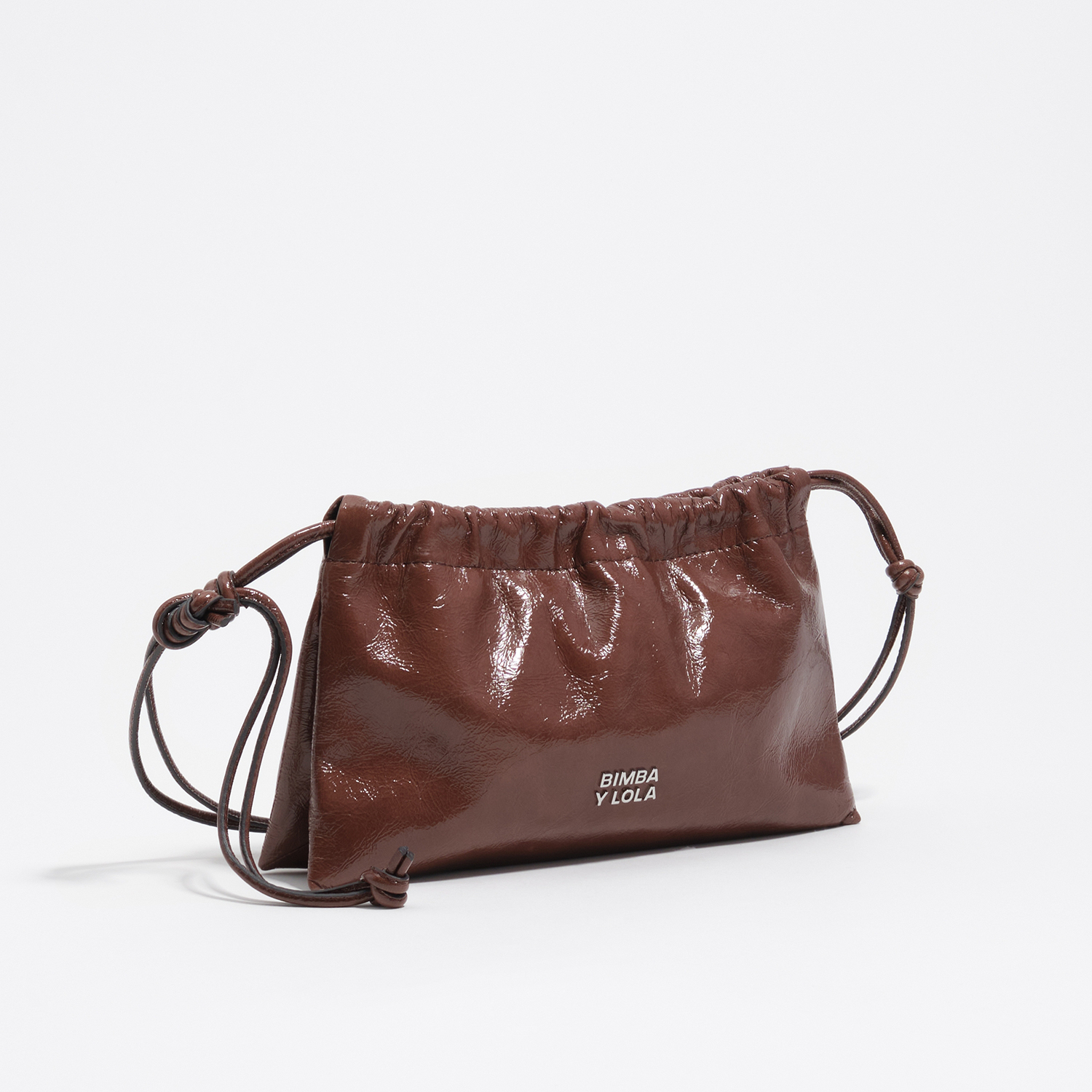 BIMBA Y LOLA Mocha shiny leather mini bag