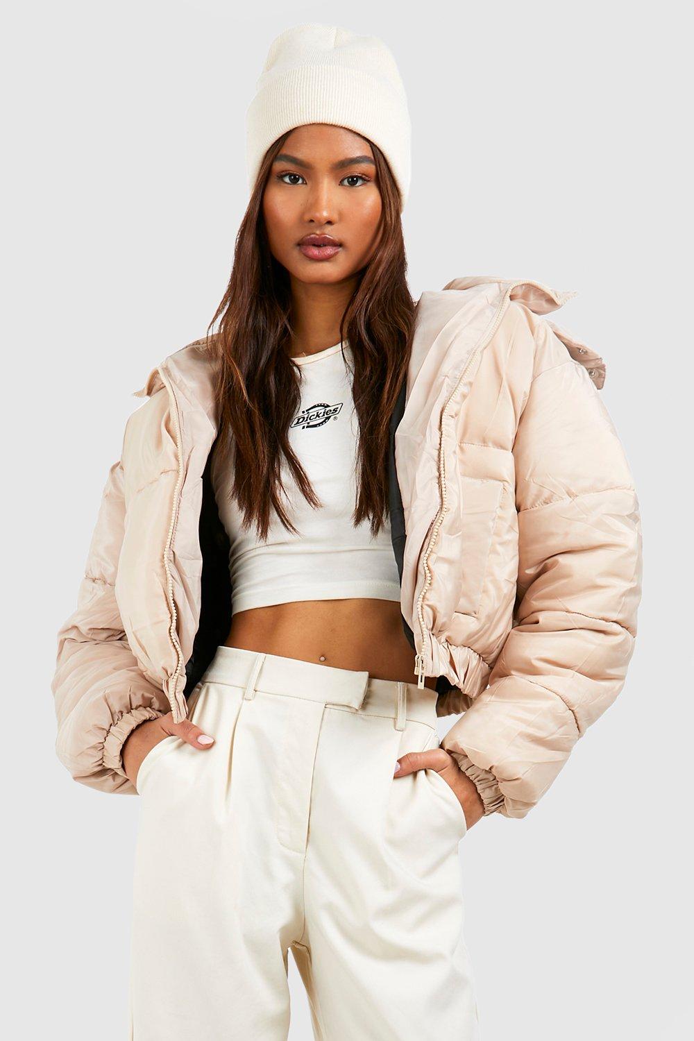 Crop top puffer jacket discount