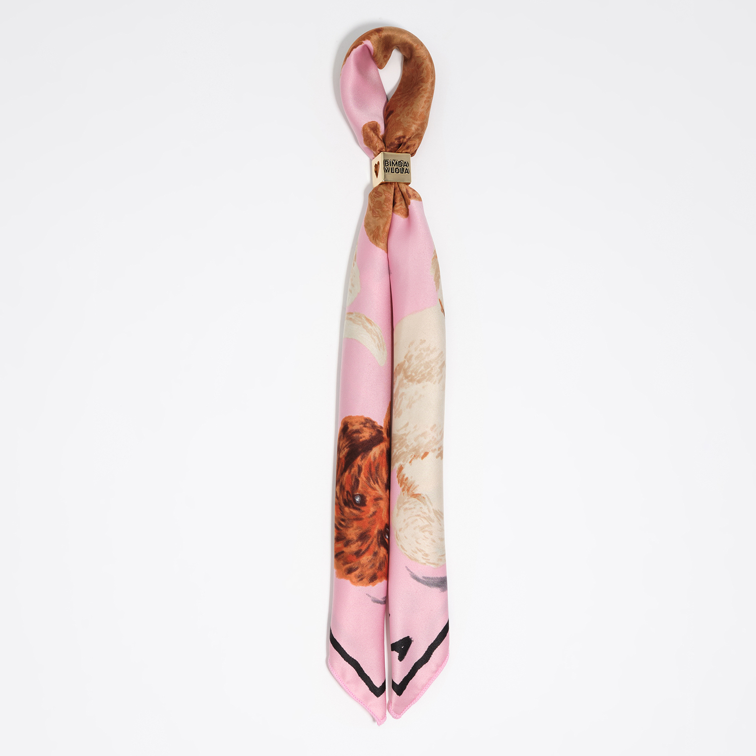 BIMBA Y LOLA Pink poodle scarf bag charm