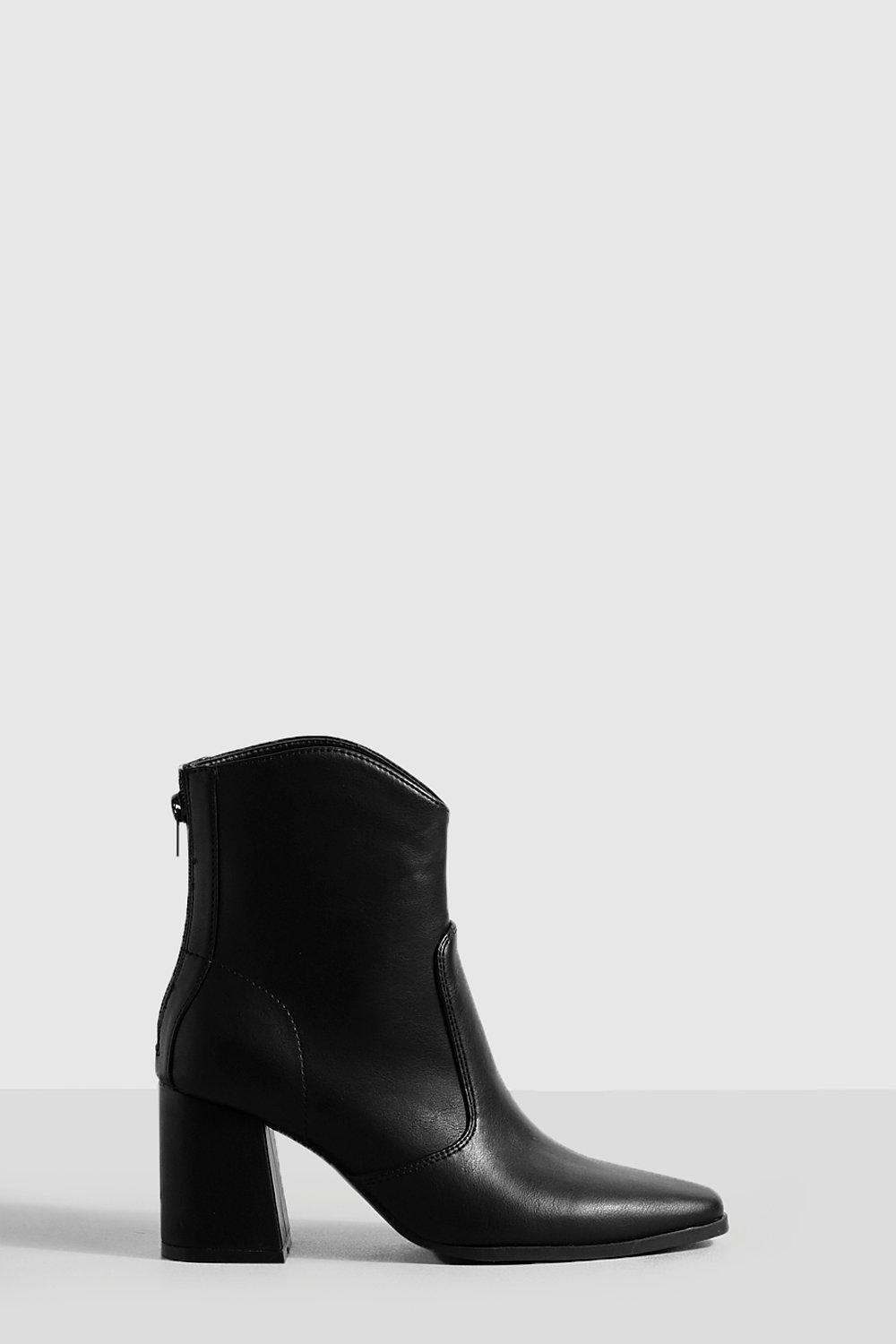 Photograph of Boohoo Womens Wide Fit Curved Western Cowboy Boots