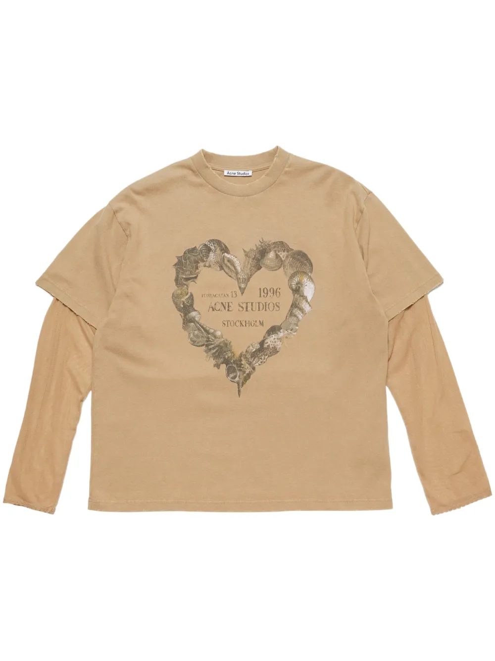 Photograph of Acne Studios Layered Printed T-Shirt Sand