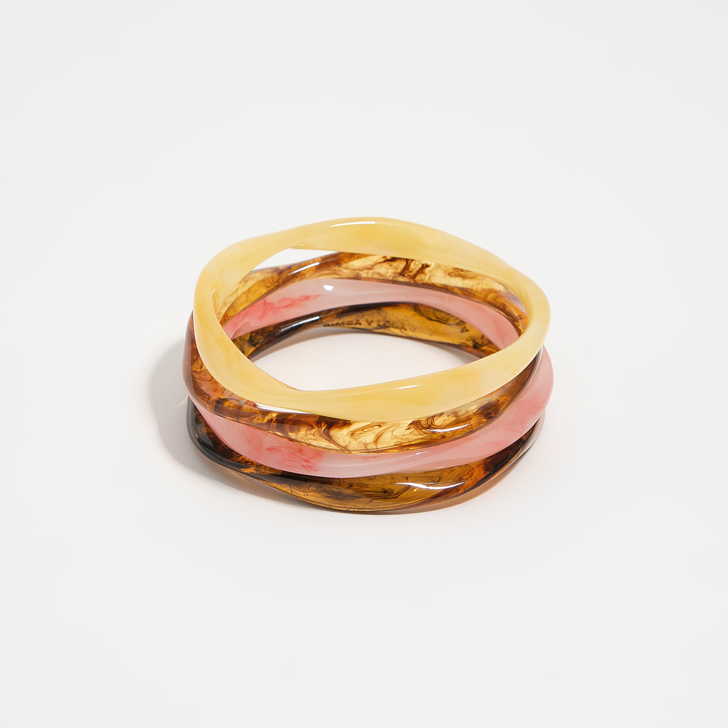 BIMBA Y LOLA Amber resin set of 4 bracelets