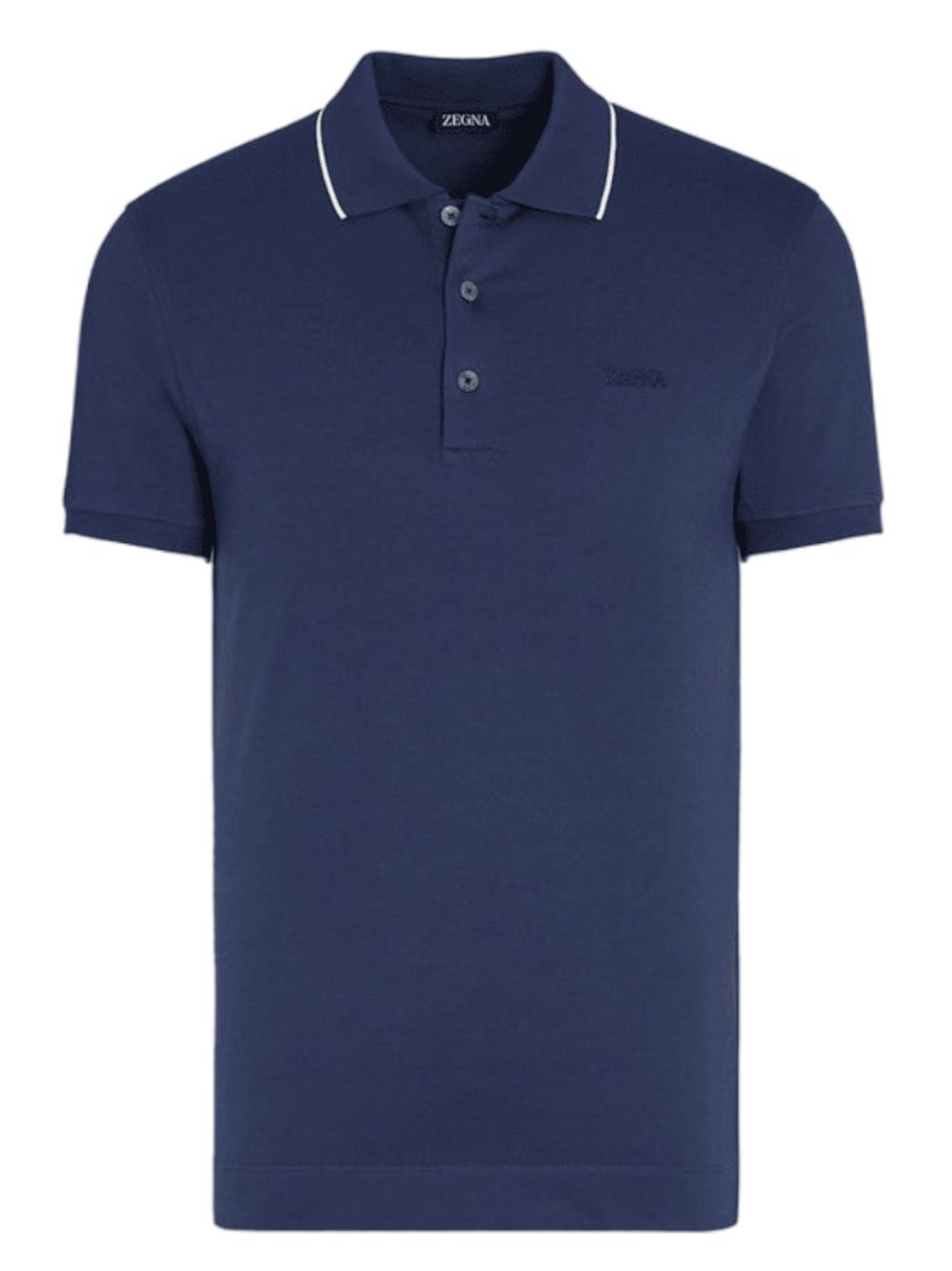Photograph of Zegna Utility Stretch Cotton Polo Shirt Blue