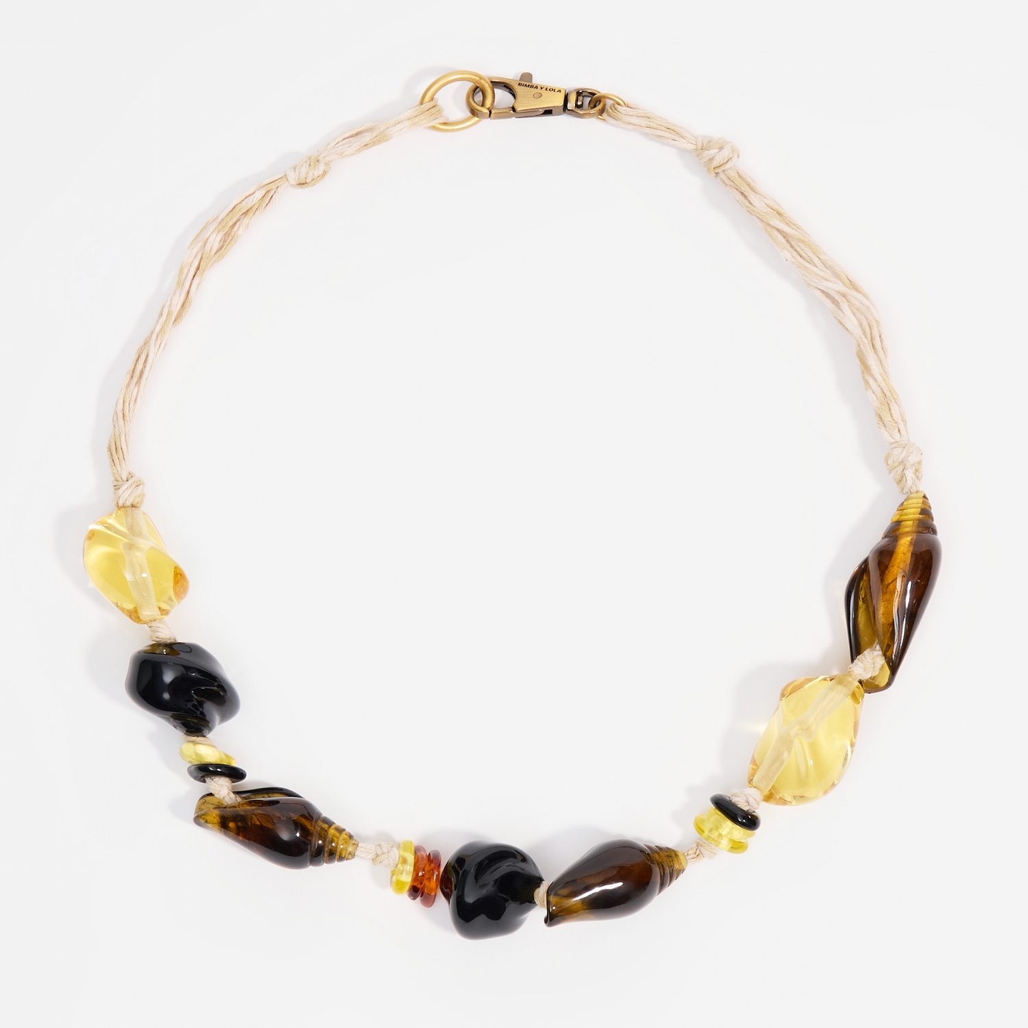 BIMBA Y LOLA Amber resin seashell necklace