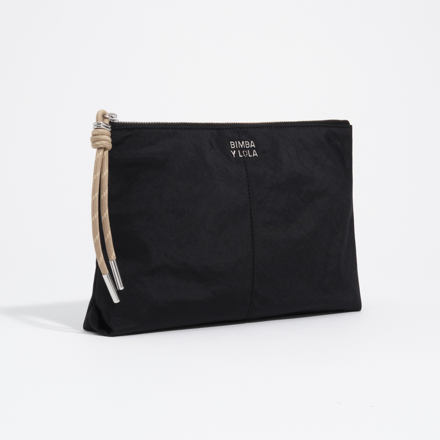 BIMBA Y LOLA Medium black nylon clutch make-up case