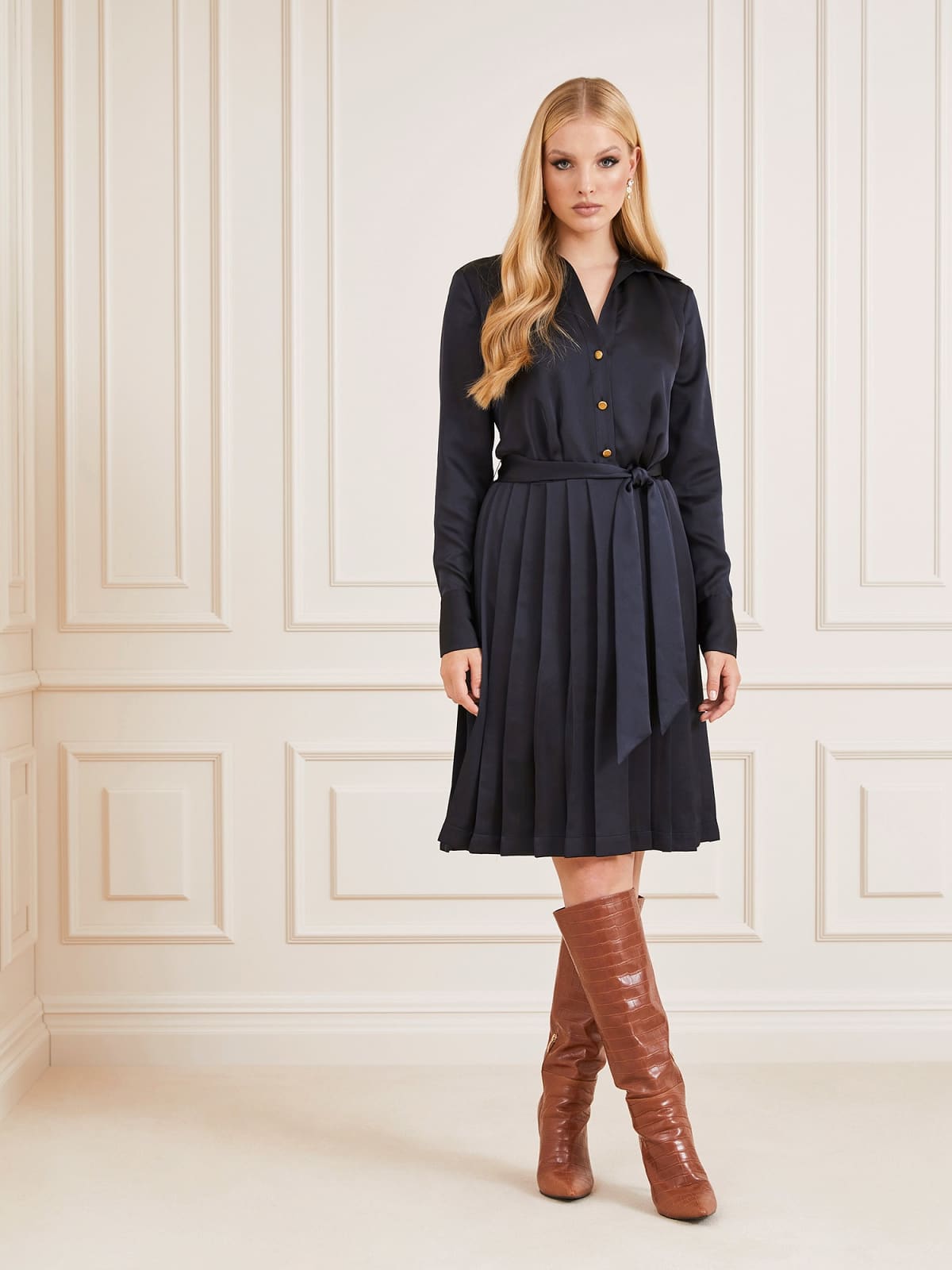 Photograph of Guess Marciano Satin Chemisier Dress