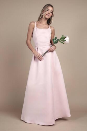 Coast Girl's Teen Structured Satin Full Skirted Bridesmaid Dress in Blush | Size: 10/11 Years
