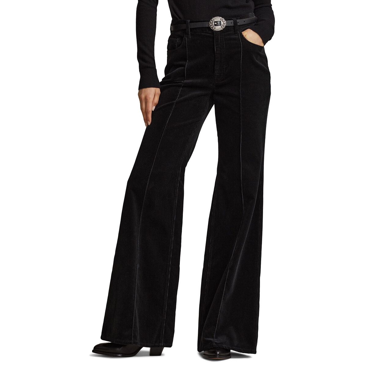 Polo Ralph Lauren Corduroy Flared Trousers with High Waist