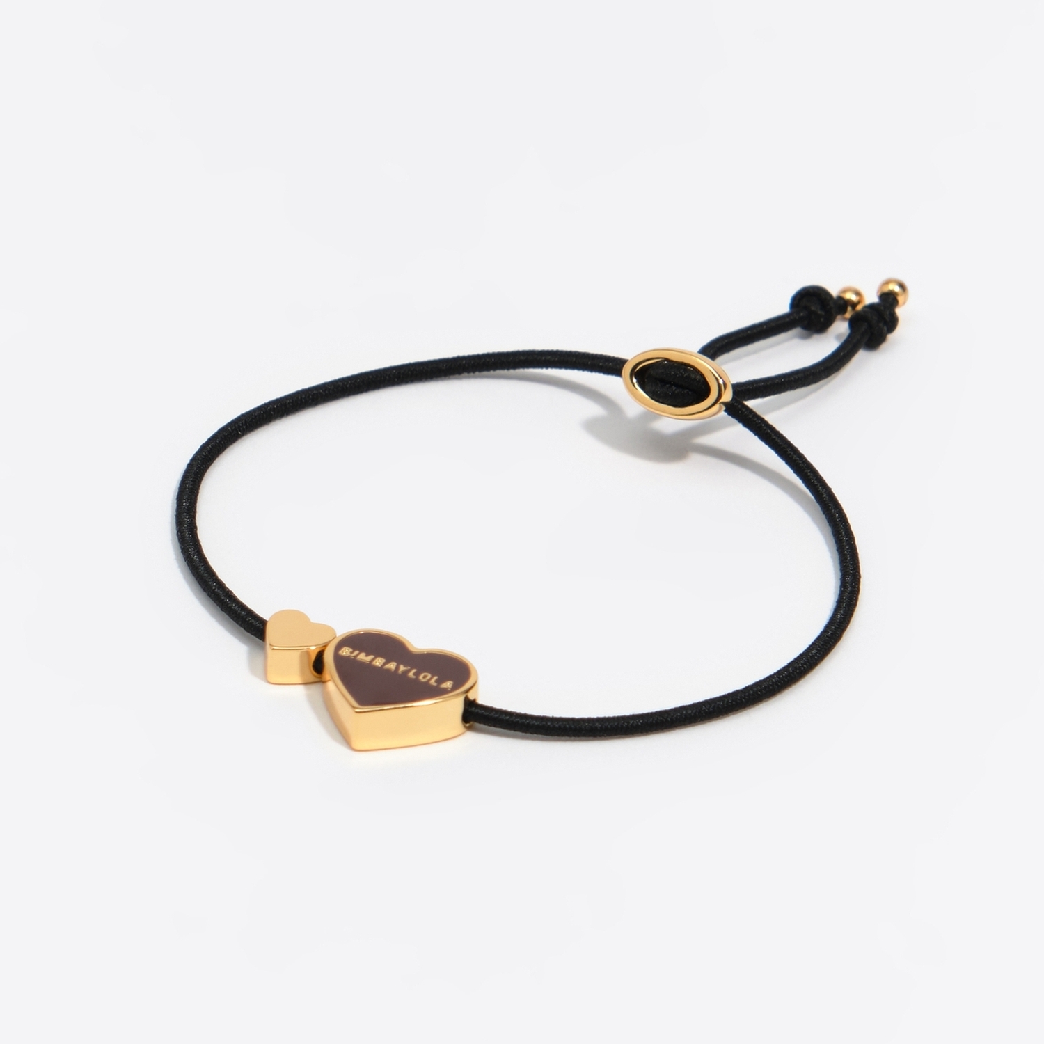 BIMBA Y LOLA Black heart logo elastic bracelet
