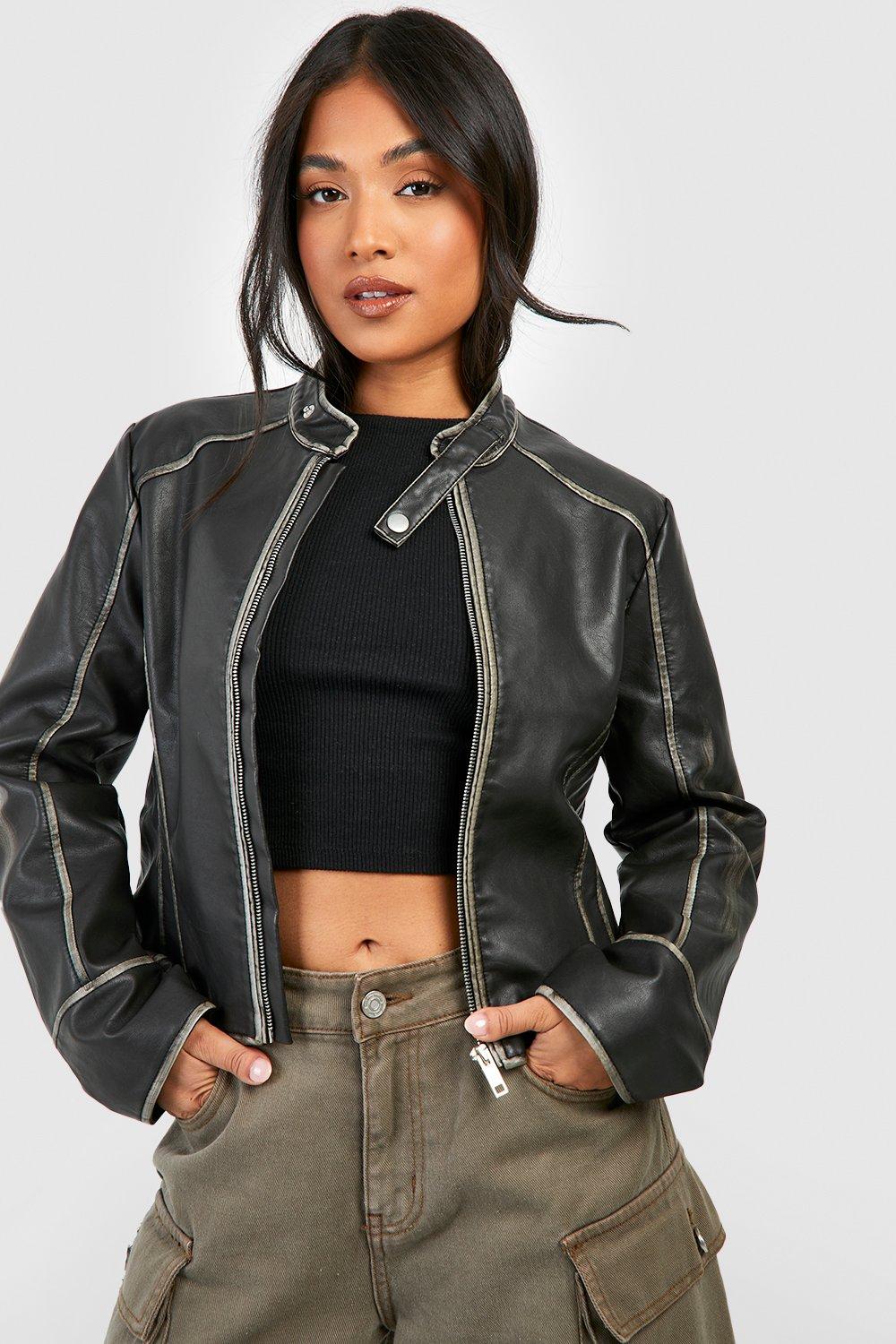 Petite leather jacket uk hot sale