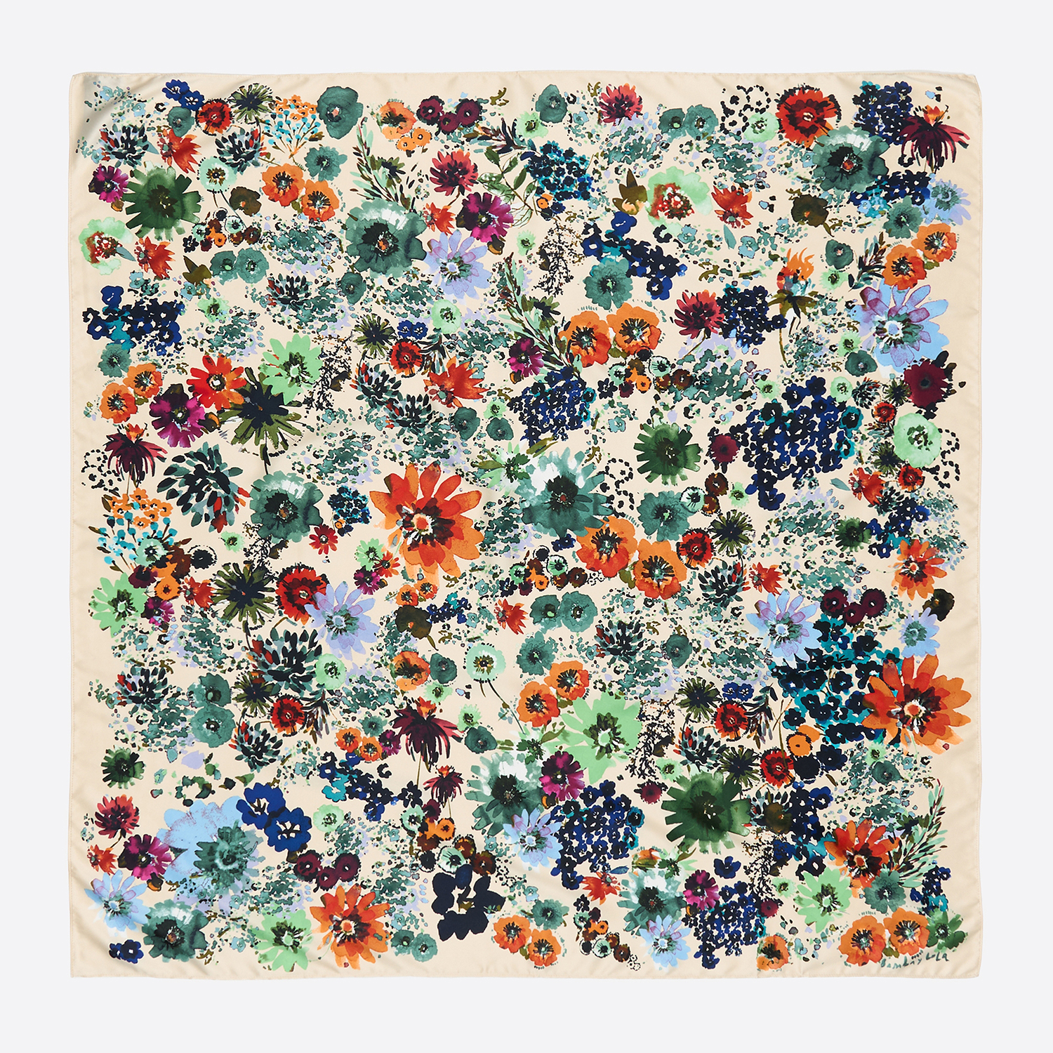 BIMBA Y LOLA Watercolor floral scarf ivory