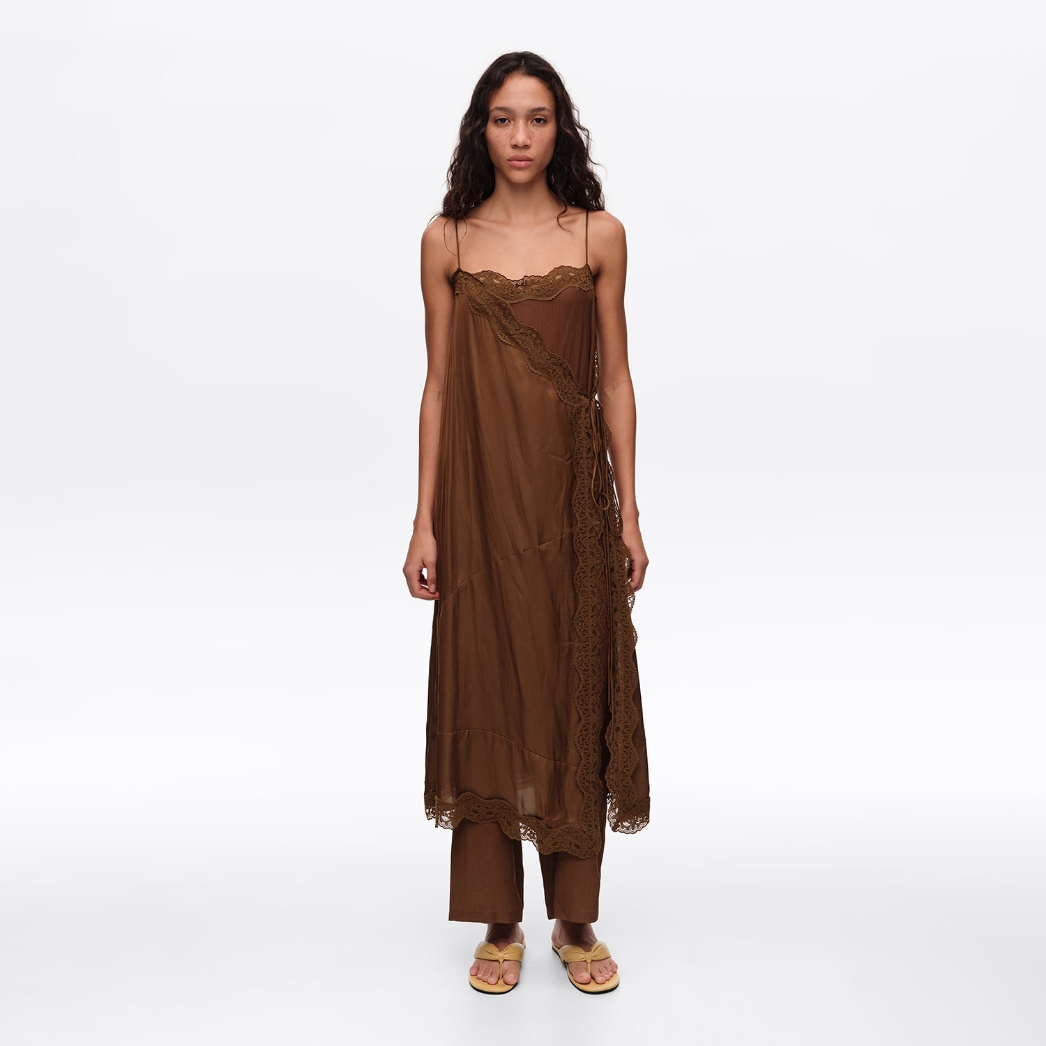 BIMBA Y LOLA Dark olive lace skirt-trouser hybrid