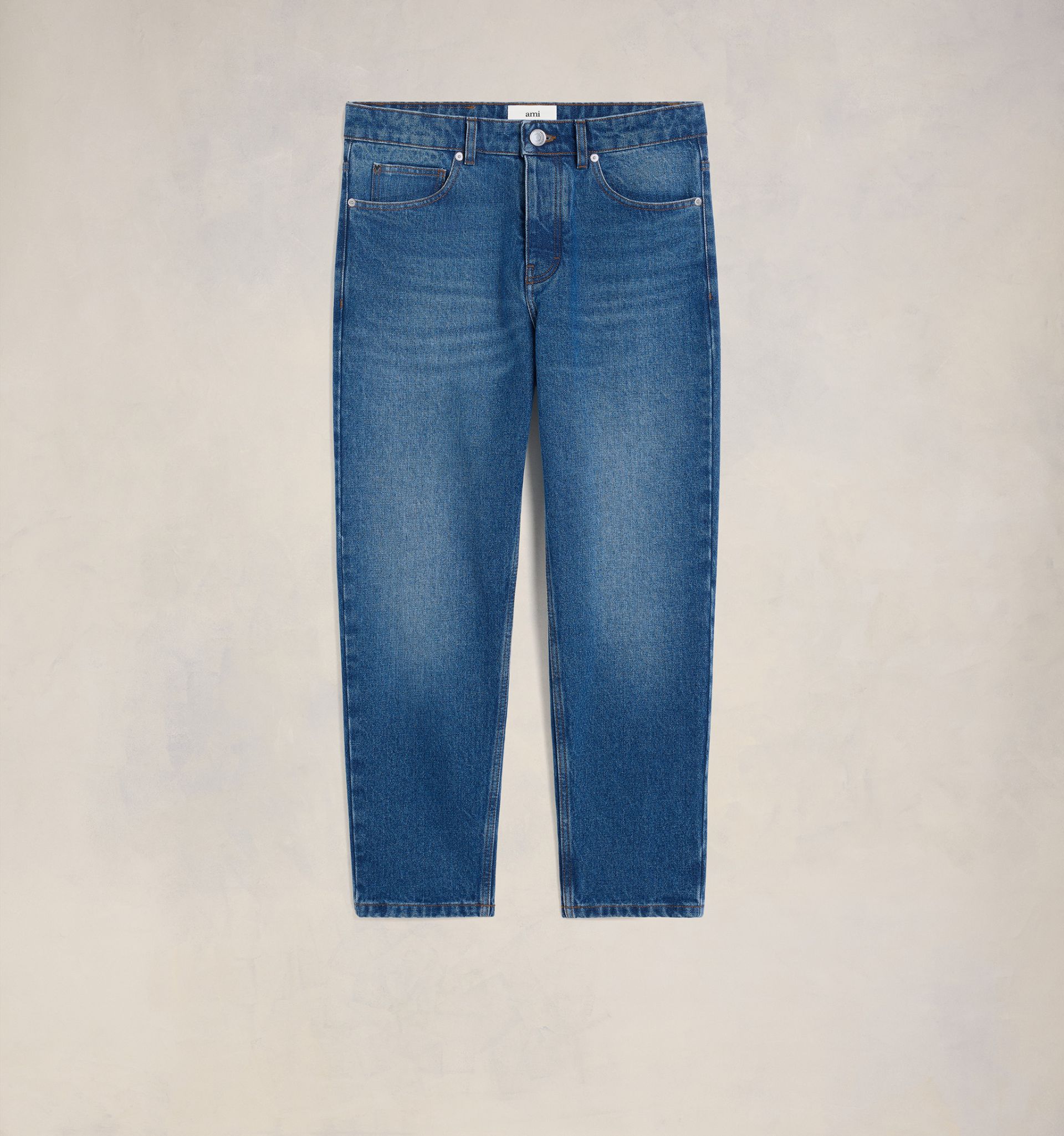 Photograph of AMI Paris Low Rise Straight Leg Jeans Indigo Blue