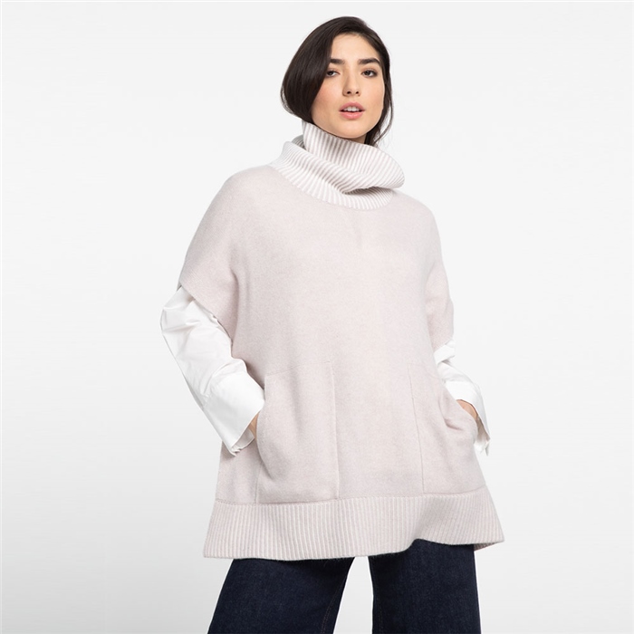 Photograph of Kinross Roll Neck Short Sleeve Cashmere Jumper