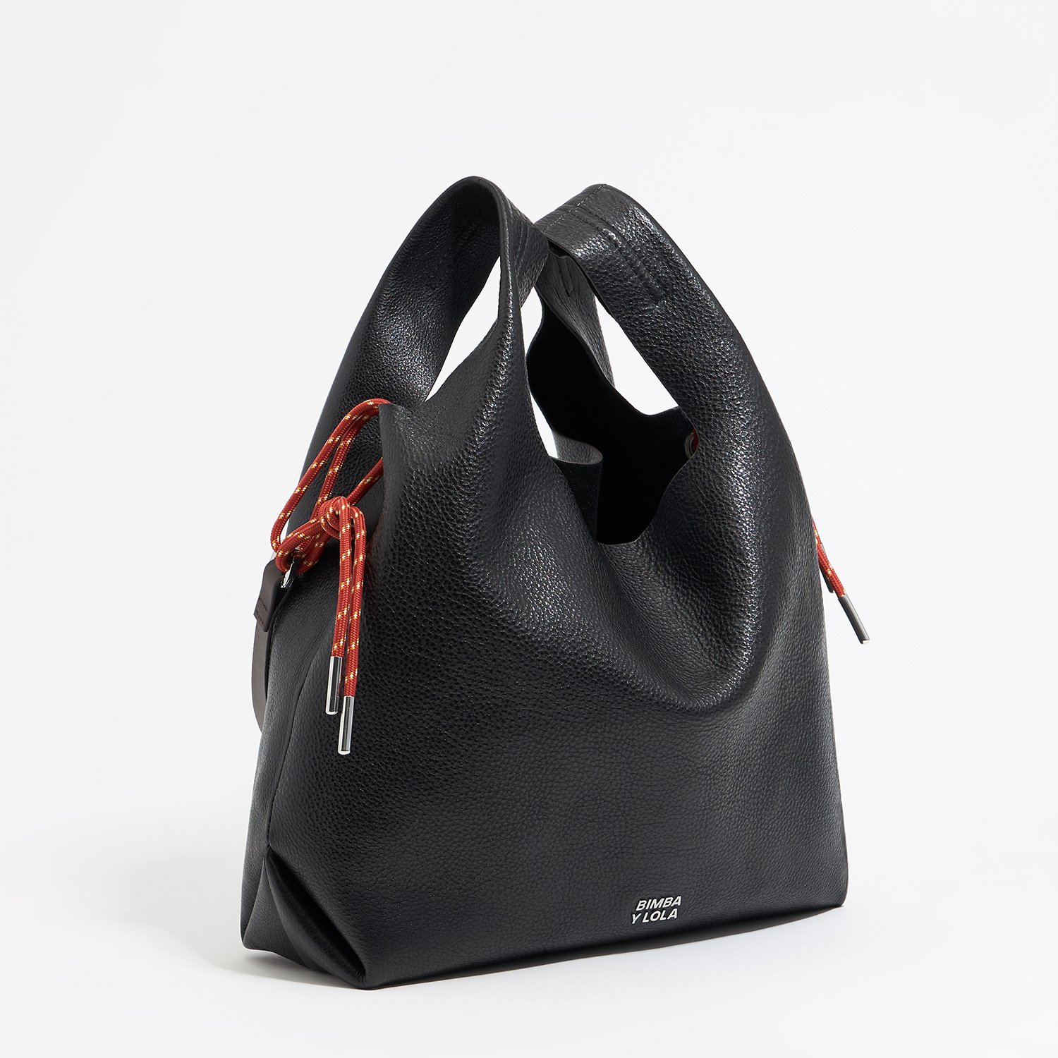 Photograph of BIMBA Y LOLA Medium black leather Paper bag