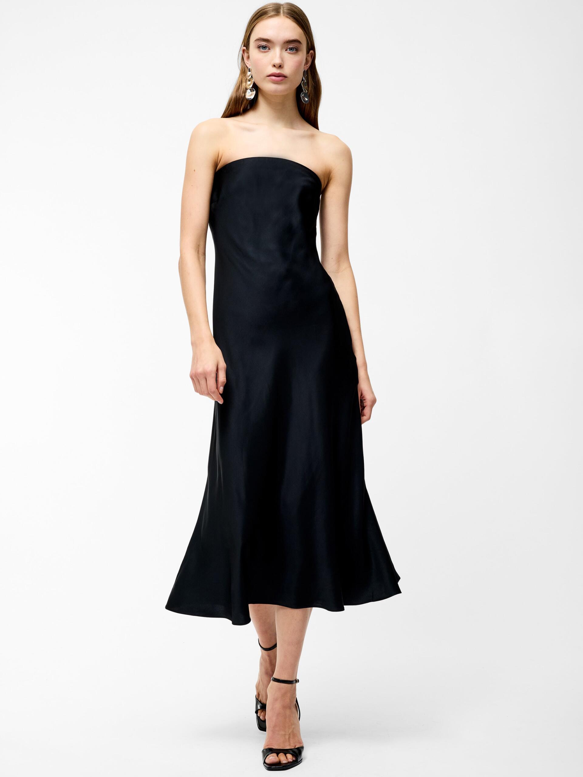 Photograph of French Connection Oona Satin Bandeau Midi Dress Black