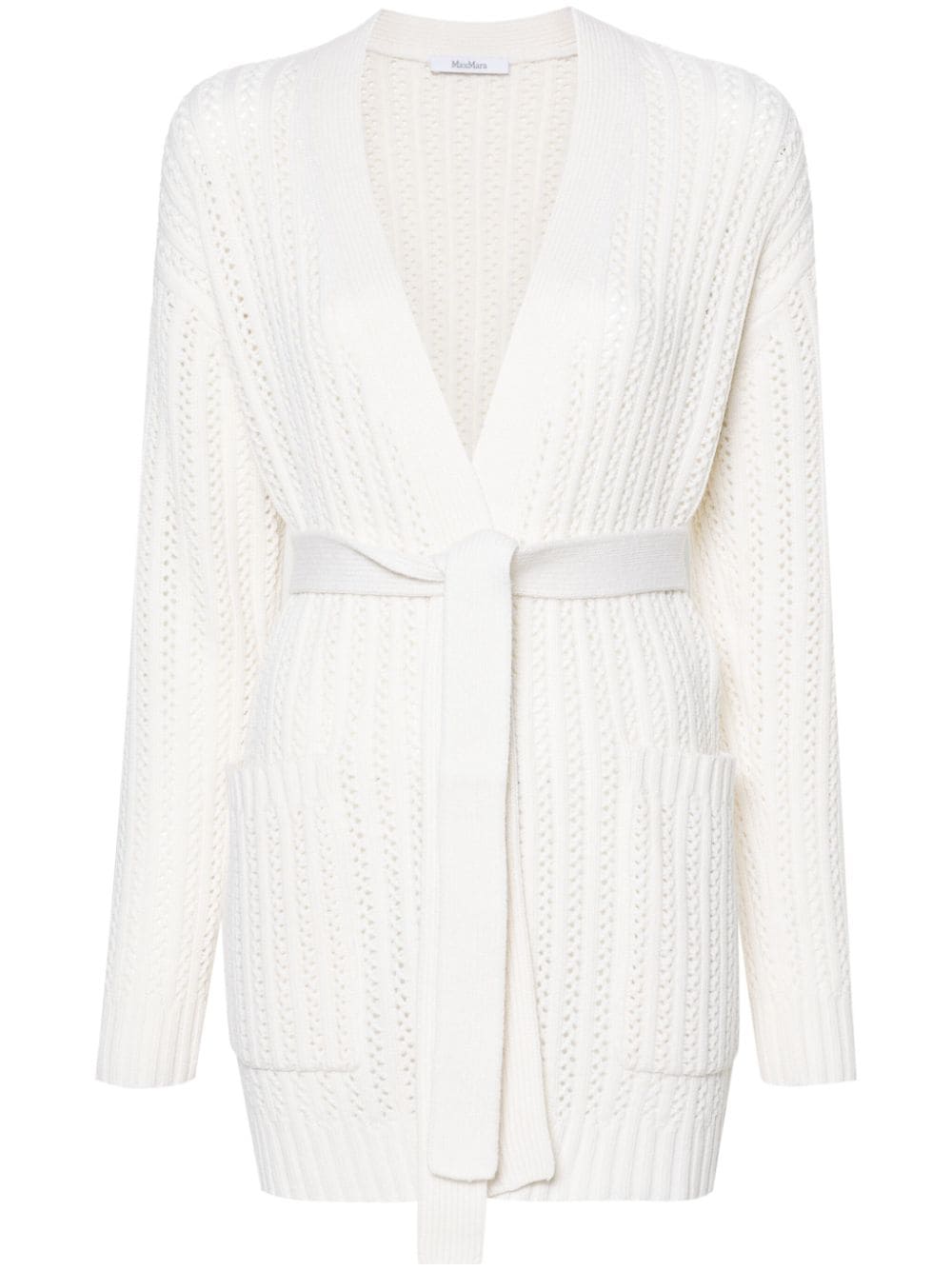 Photograph of MaxMara Balzac Open Front Cardigan White