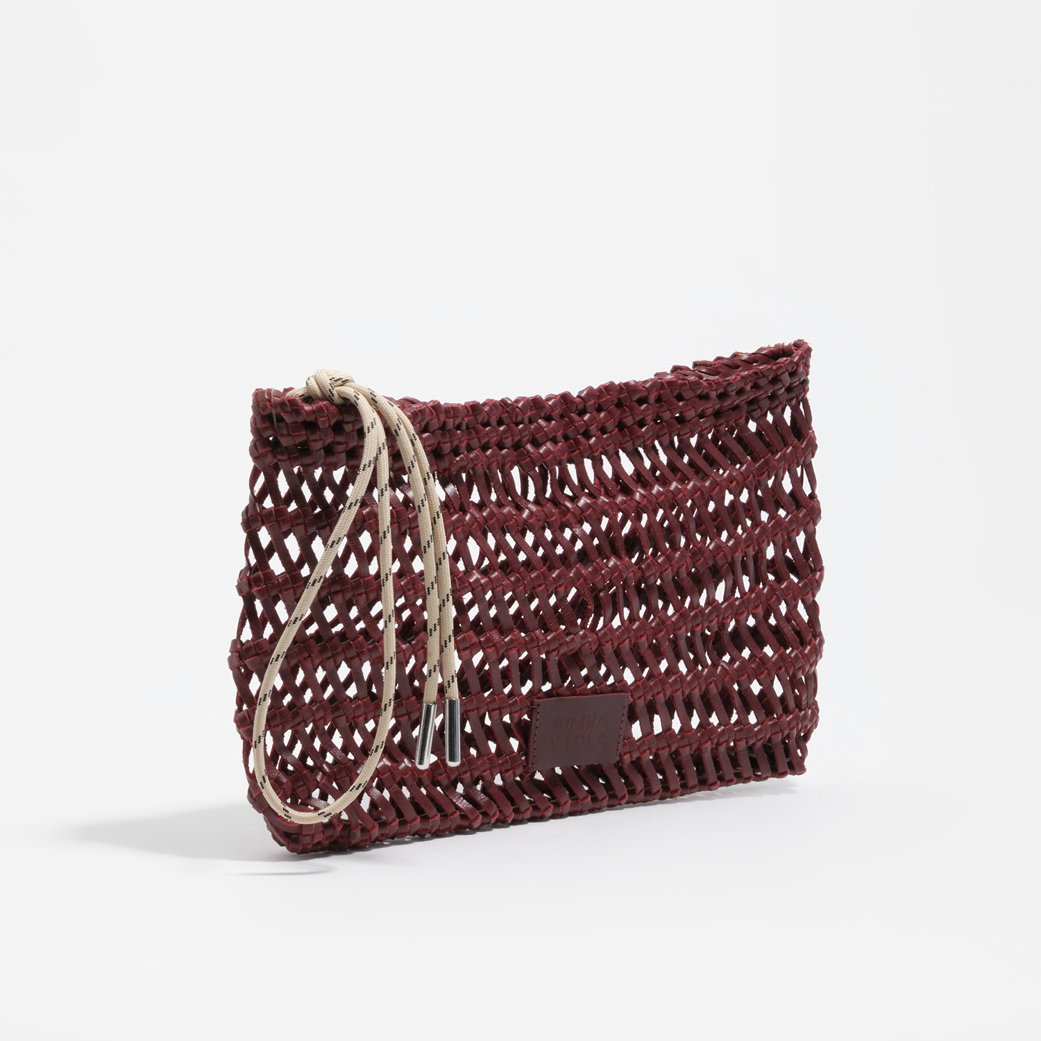 BIMBA Y LOLA Dark cherry plaited leather handbag