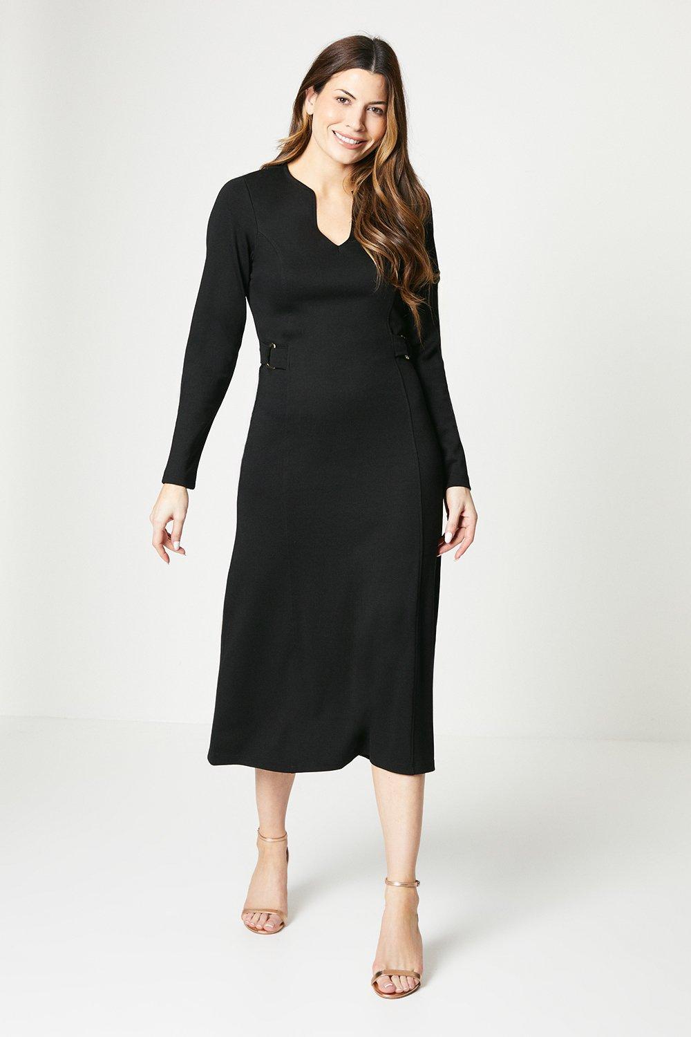 Photograph of Dorothy Perkins Womens Side Buckle Detail Ponte Midi Dress