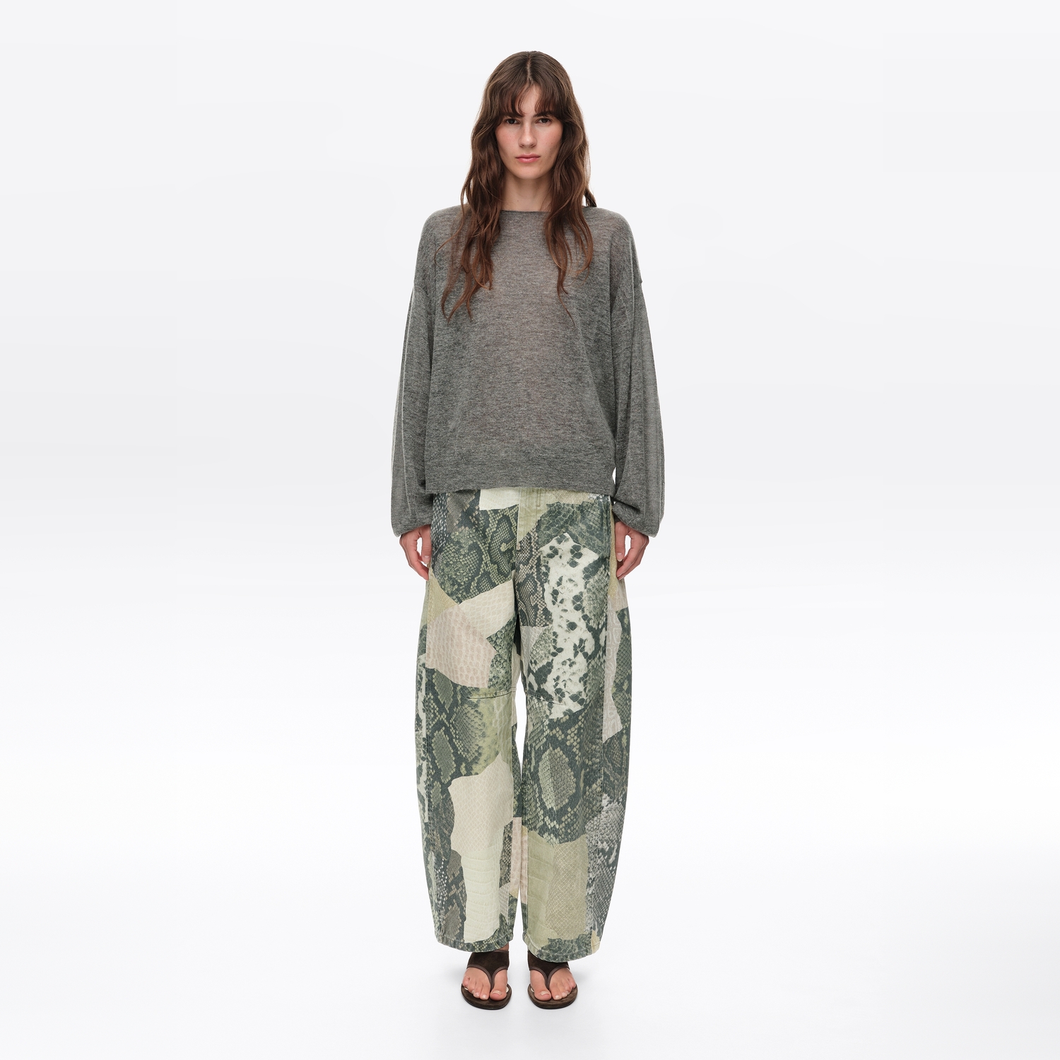 BIMBA Y LOLA Dark gray melange wool sweater
