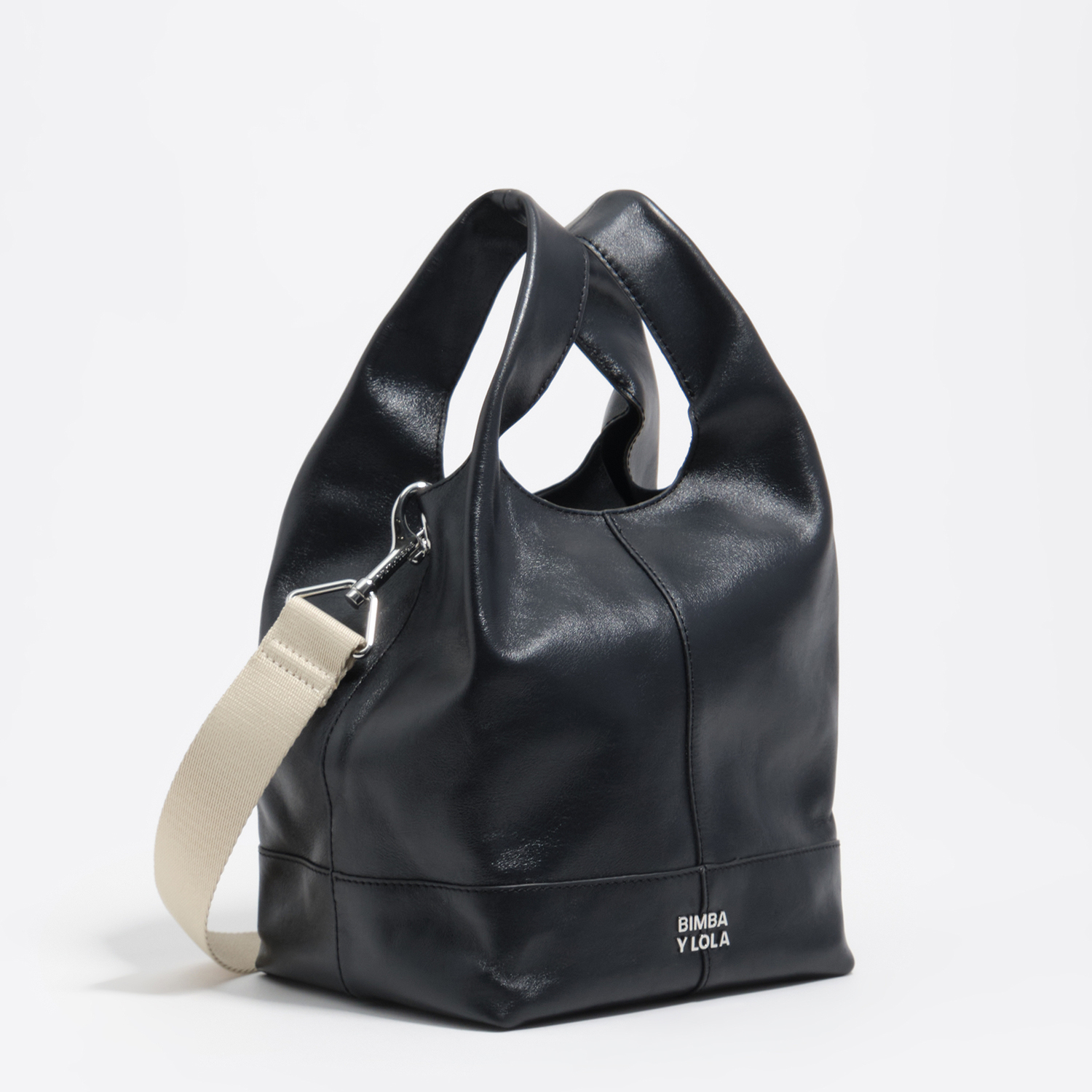 BIMBA Y LOLA Medium petroleum leather Paper bag