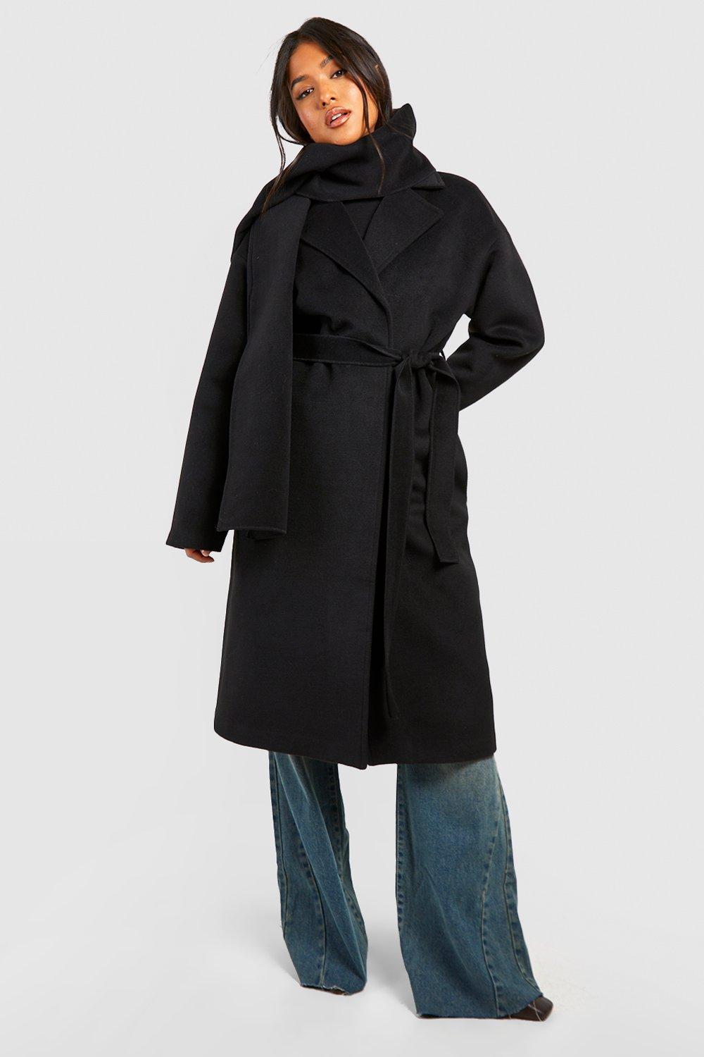 Petite wool wrap coat deals
