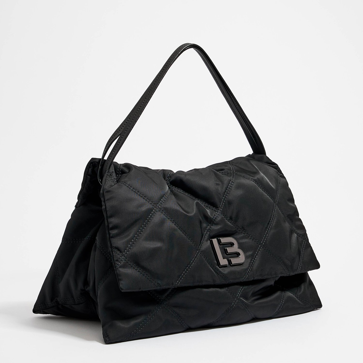 Photograph of BIMBA Y LOLA Medium black flap bag