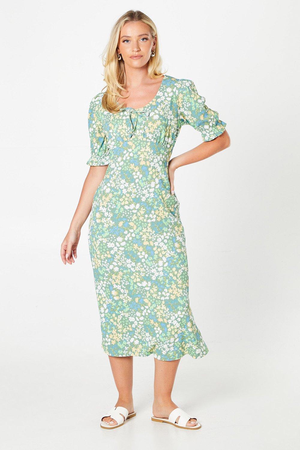 Dorothy perkins green floral dress outlet