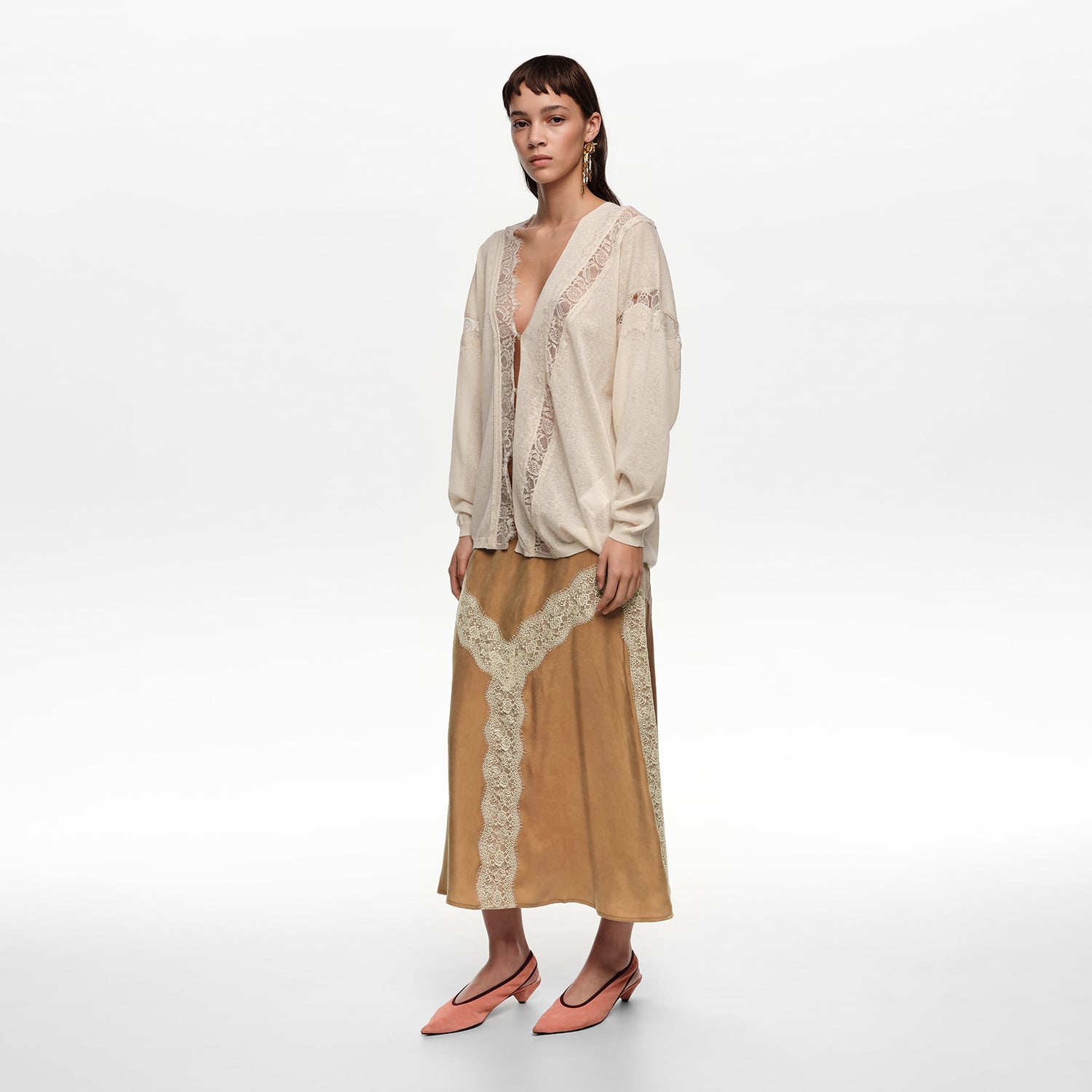 BIMBA Y LOLA Toffee lace A-line skirt