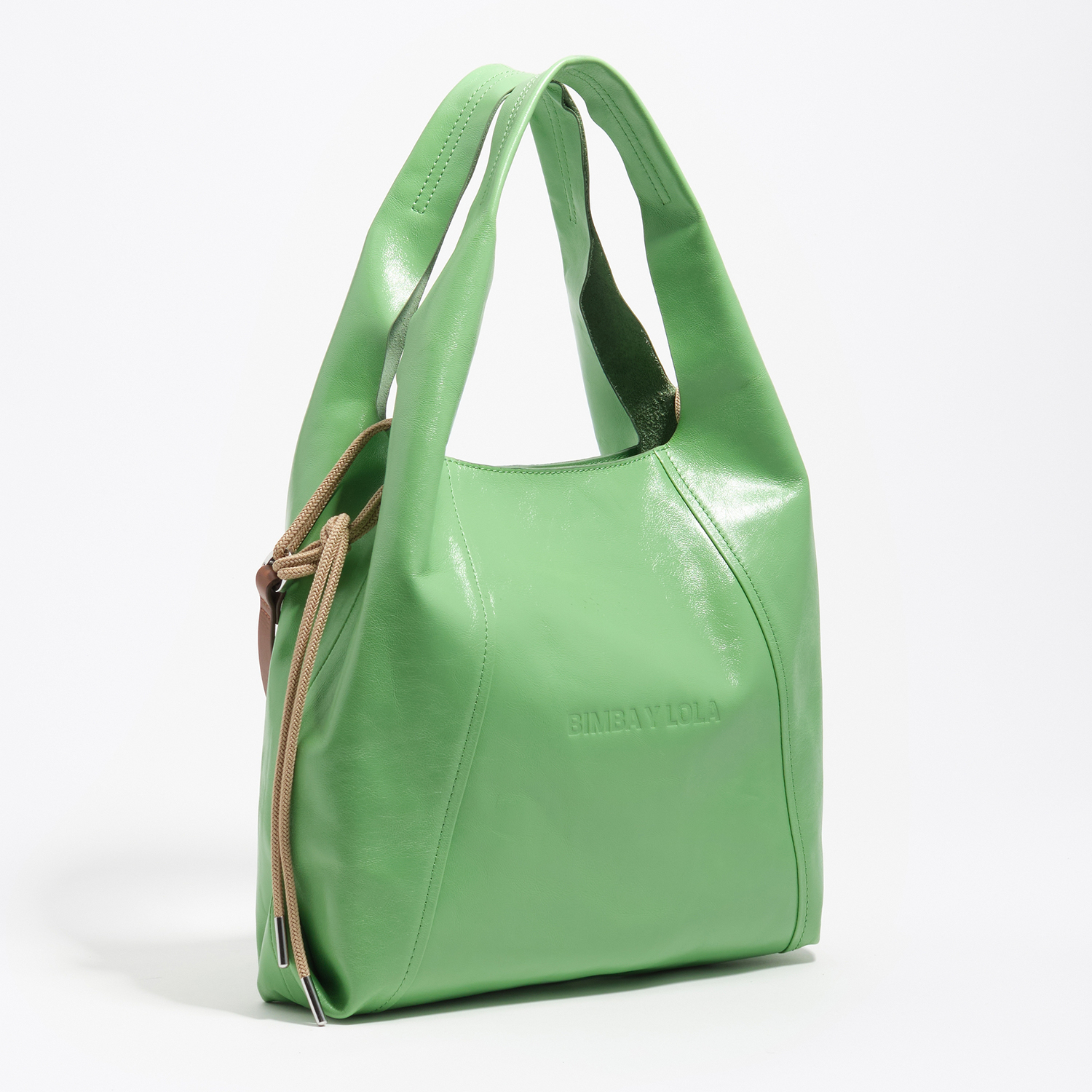 BIMBA Y LOLA Medium emerald leather Paper crossbody bag