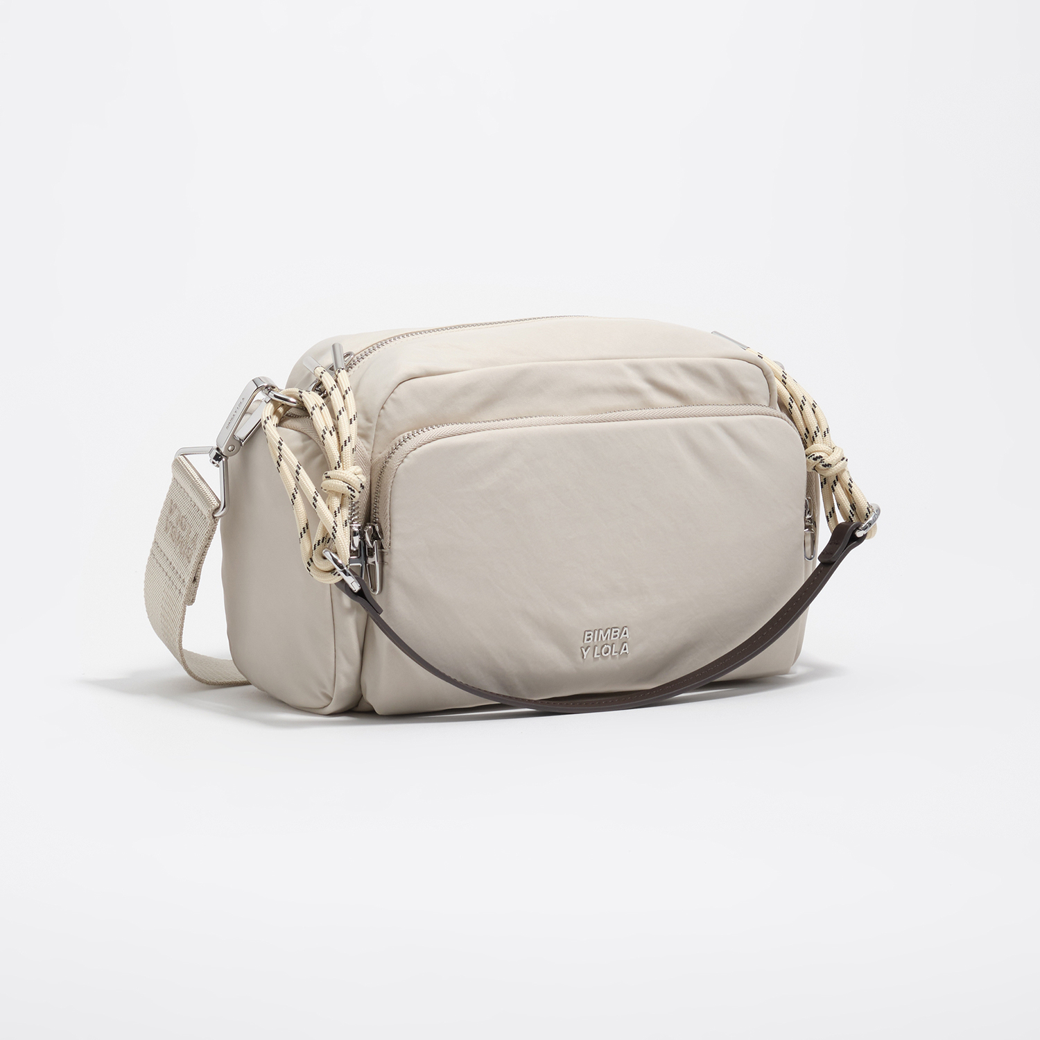 BIMBA Y LOLA Medium white stone crossbody pocket bag