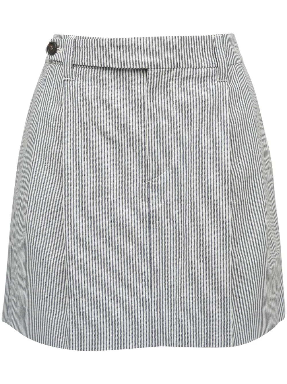 Photograph of Brunello Cucinelli Stripe Cotton & Linen Mini Skirt Blue/White