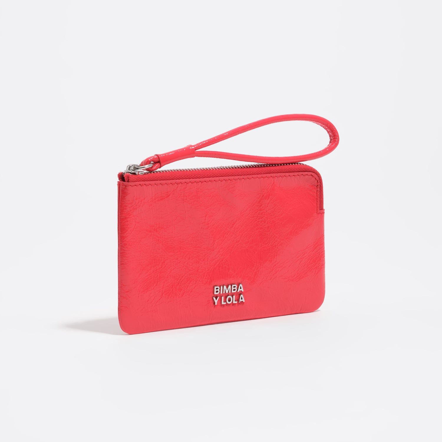 BIMBA Y LOLA Acid red small shiny leather purse