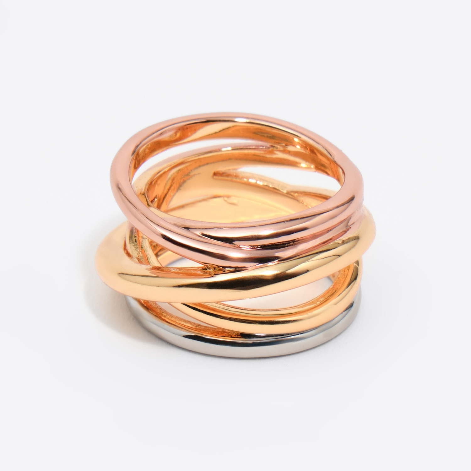 BIMBA Y LOLA Intertwined multi-tone gold ring