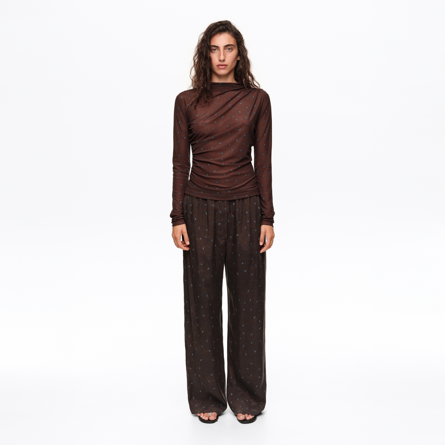 BIMBA Y LOLA Romantic Sweet blue floral fluid jogger trousers