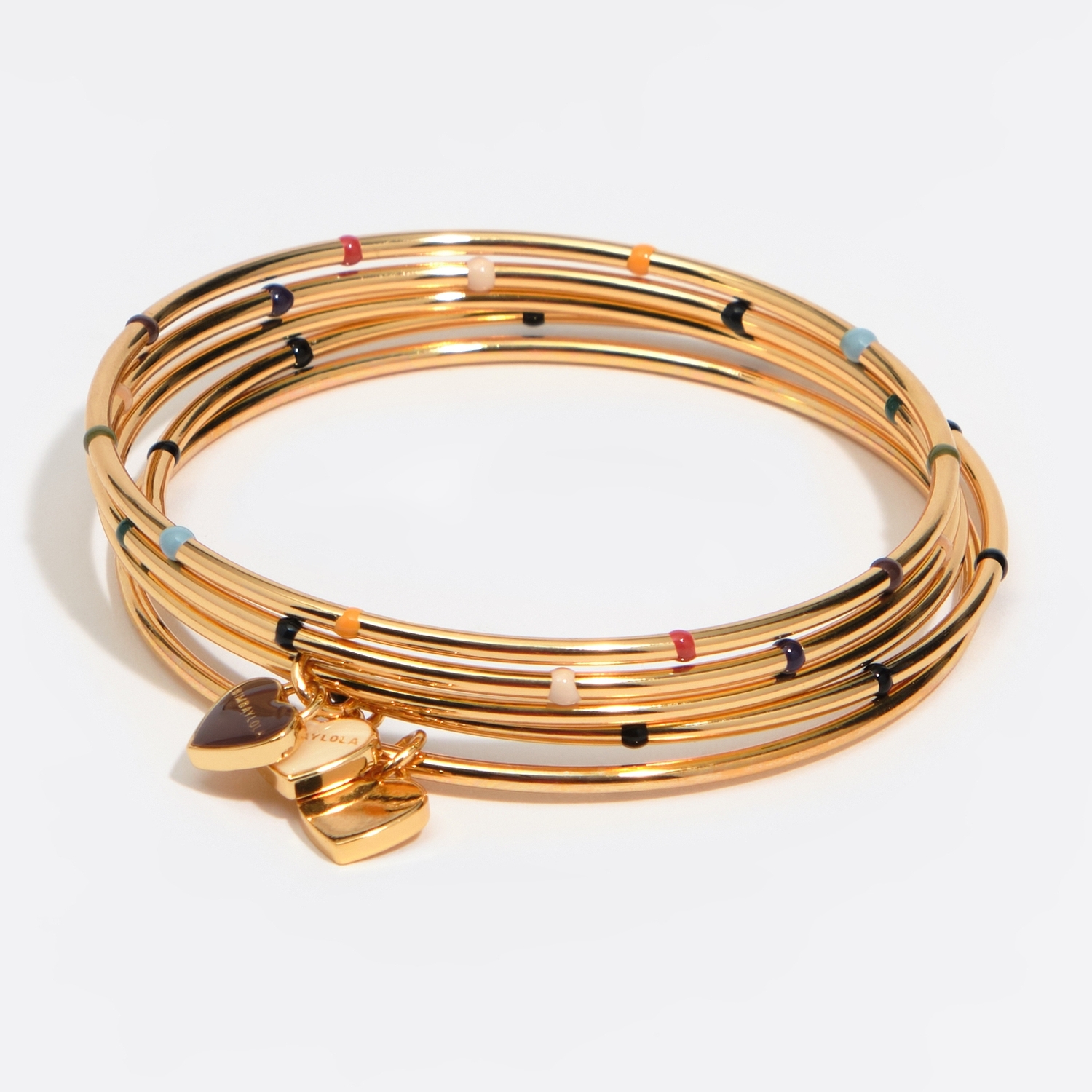 BIMBA Y LOLA Set of 5 bracelets with multicolor enamel hearts logo