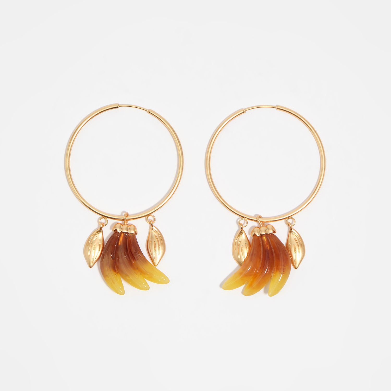 BIMBA Y LOLA Brushed gold banana earrings