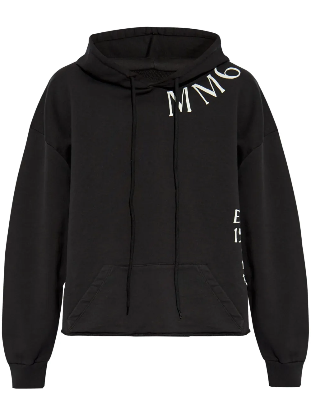 Photograph of MM6 Maison Margiela Raw Cut Hoodie Black