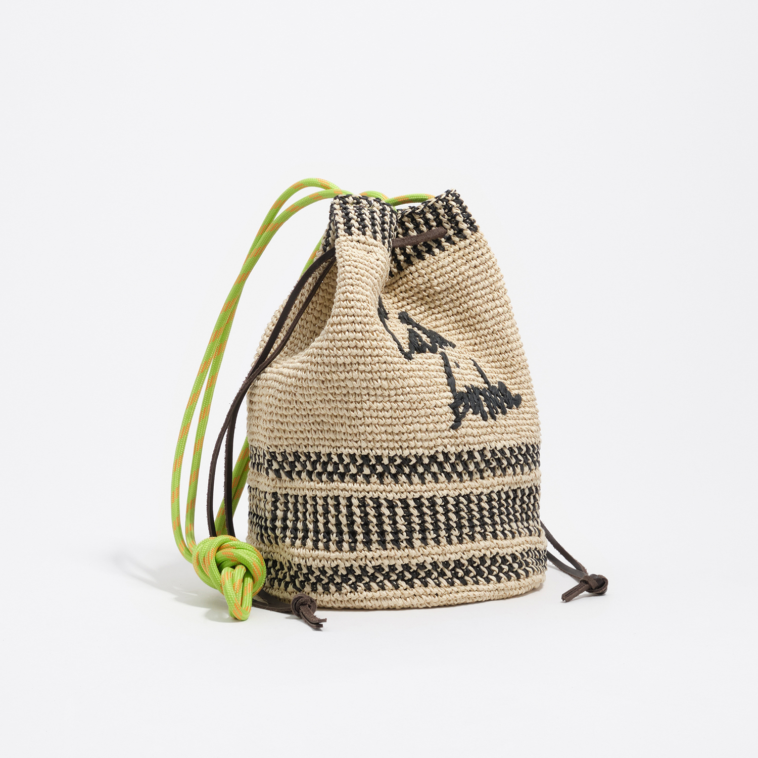BIMBA Y LOLA Medium natural plaited raffia bucket bag