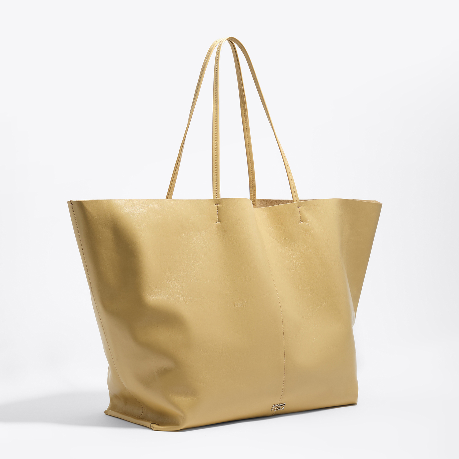 BIMBA Y LOLA Oatmeal leather maxi shopper bag