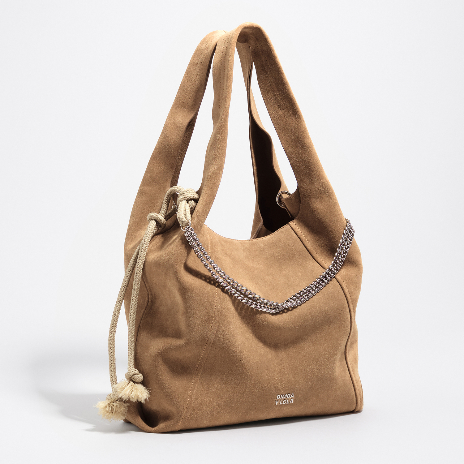 BIMBA Y LOLA Tan large suede Paper bag