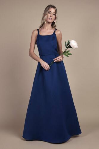 Coast Girl's Teen Structured Satin Full Skirted Bridesmaid Dress in Navy | Size: 12/13 Years