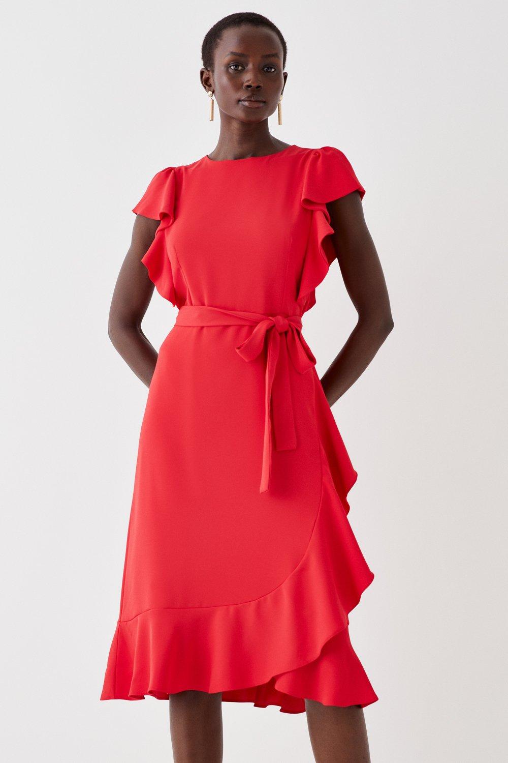 Midi dress tie waist hotsell