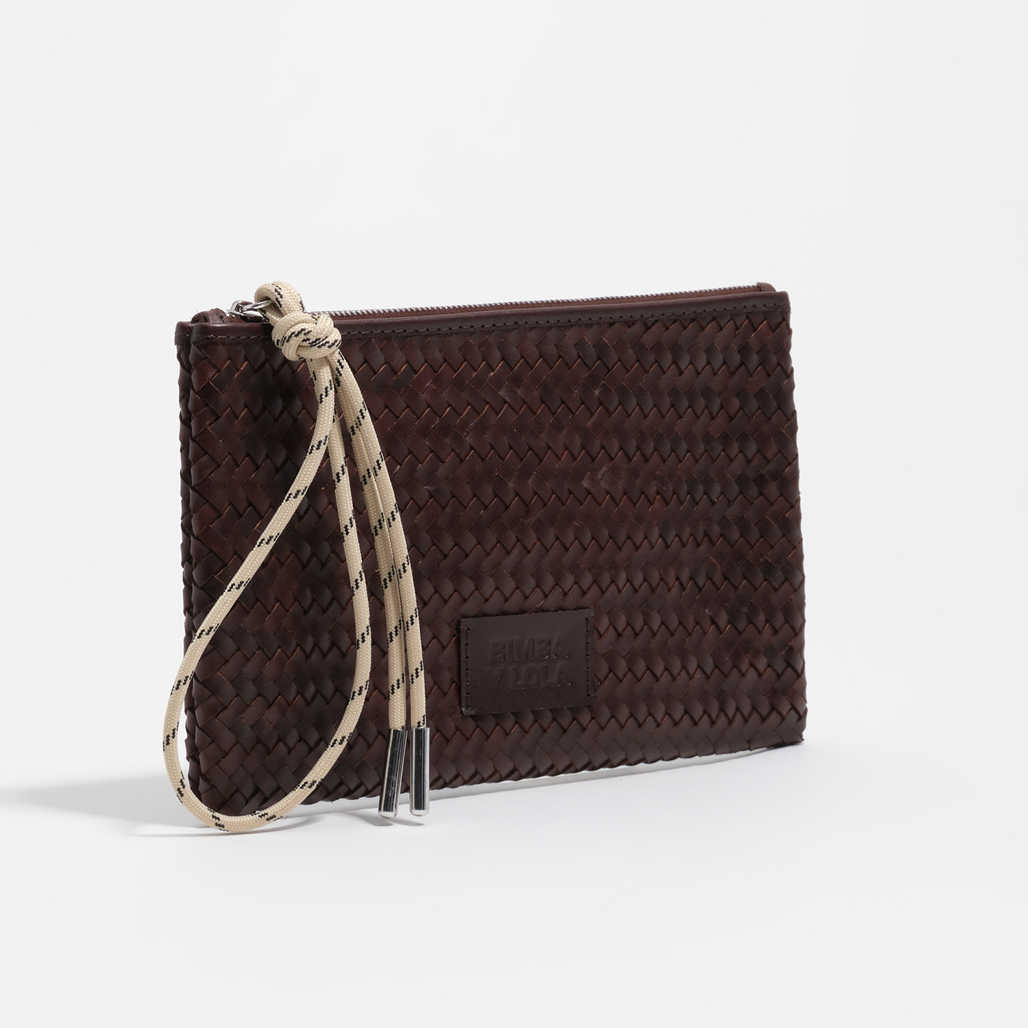BIMBA Y LOLA Dark brown medium leather zip clutch